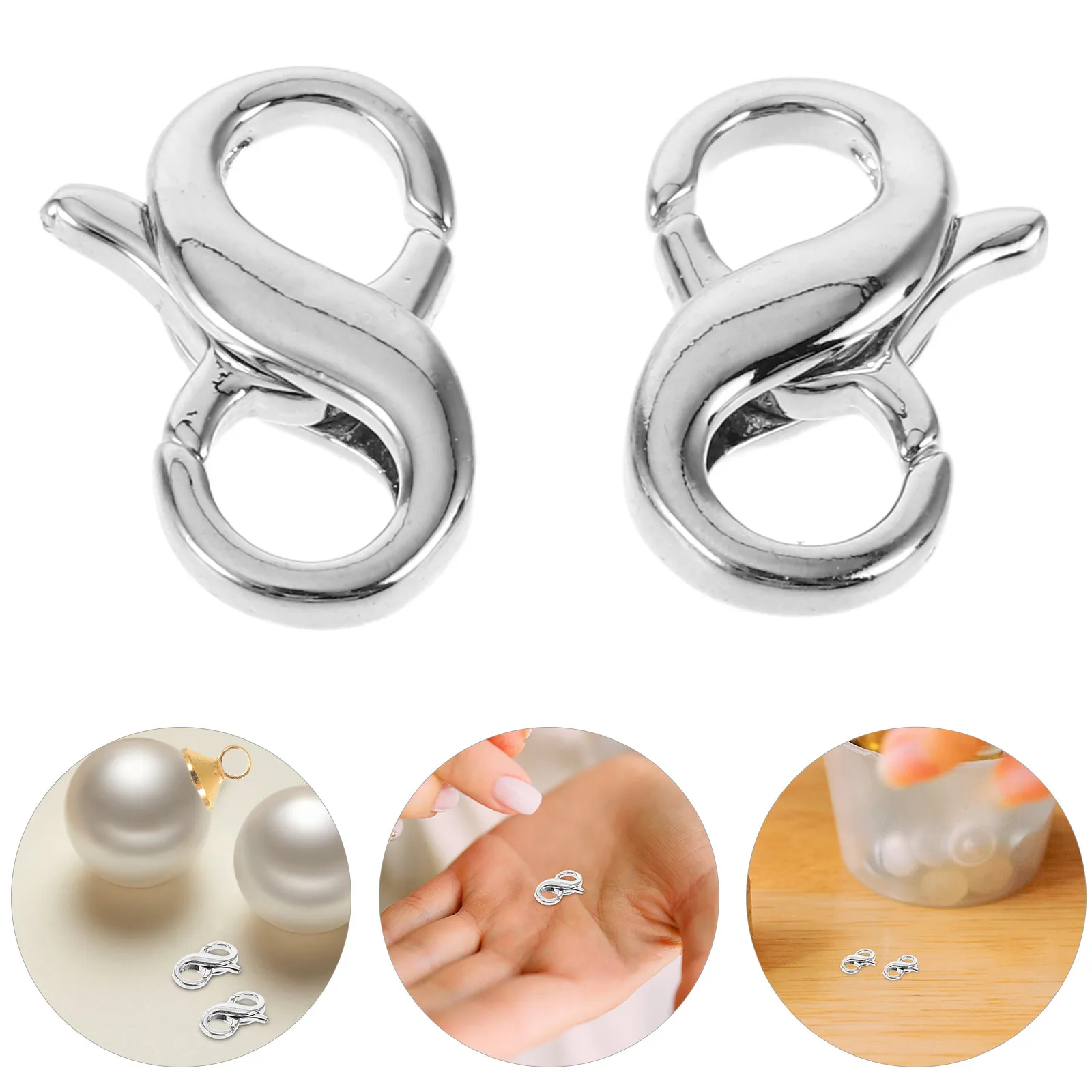 

2 шт. 8-образные пружинные застежки с двойным открытием, металлические застежки для украшений, надежные коннекторы для браслетов и ожерелий, удлинители, материалы для рукоделия