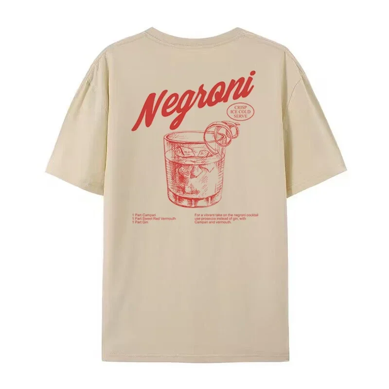 Negroni-T-shirt imprimé style rétro pour femmes, streetwear, Harajuku, vêtements vintage, unisexe