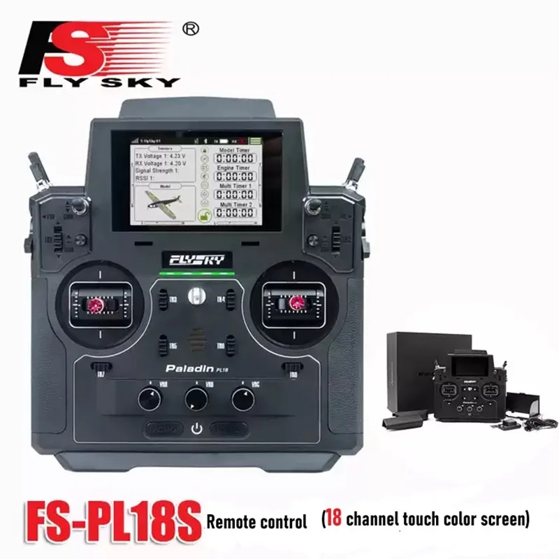 Flysky Pl18 Paladin Afhds 2.4g 18ch Radio Transmitter Ftr8b Color Screen Touch Interface For Model Airplane Helicopter