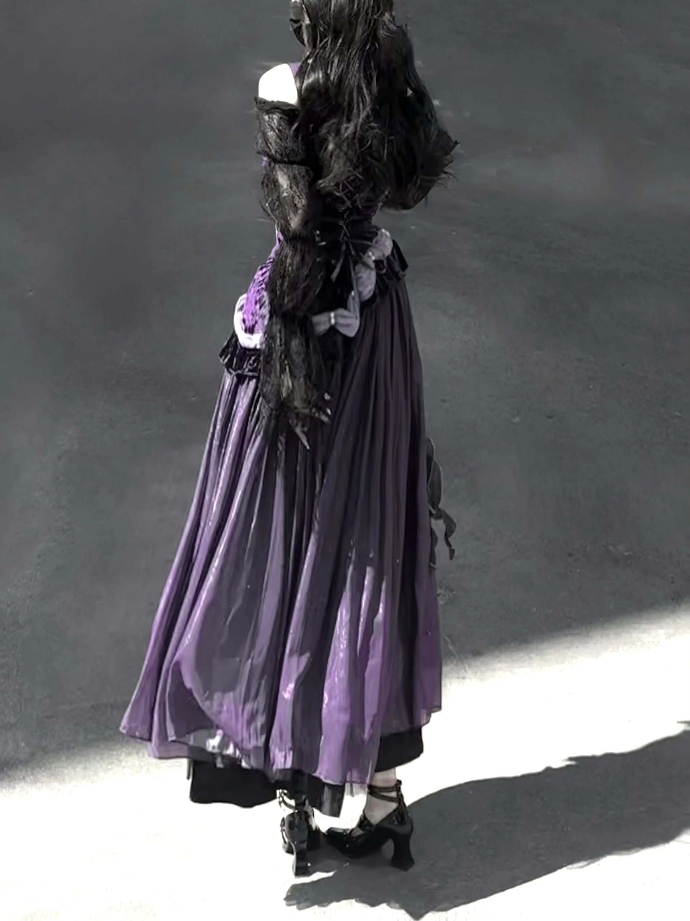 Original Elegant Lo Purple Fishtail Dress Summer Woman Sweet Slim-Fit Embroidery Birthday Dress Jsk Halloween Cos Long Dresses - Image 6