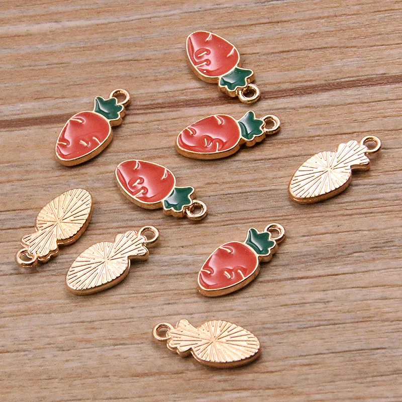 

20Pcs Cute Enamel Carrot Charms Pendant For DIY Necklace Bracelets Earrings Jewelry Making Supplies Accessories Crafts Findings