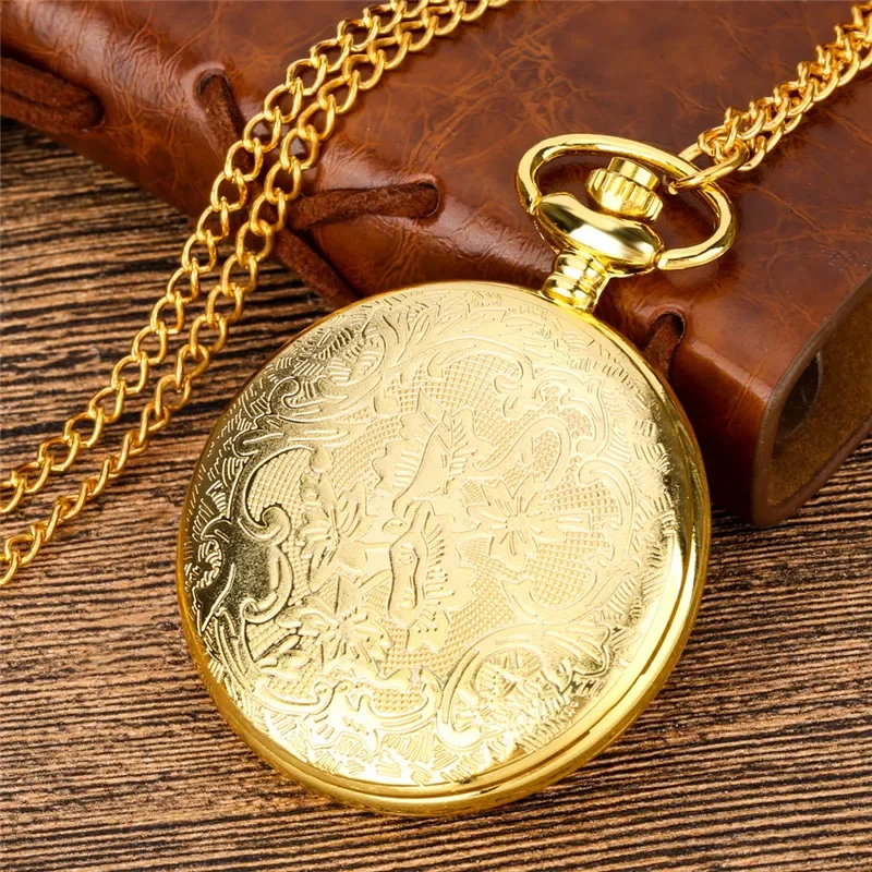 Vintage-Stil Bronze/Gold aushöhlen Libelle Design Unisex Quarz Taschenuhr römische Zahl Halskette Anhänger Kette Geschenk Uhr