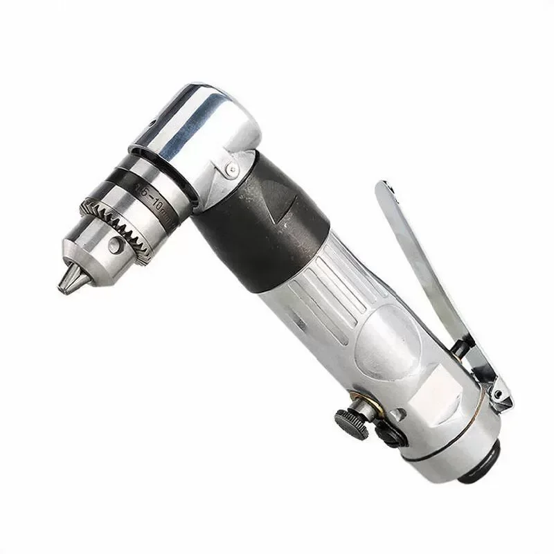 3/8 Right Angle Pneumatic Drill - Heavy Duty L-Head Air Drill with Self-Locking Chuck & Reversible