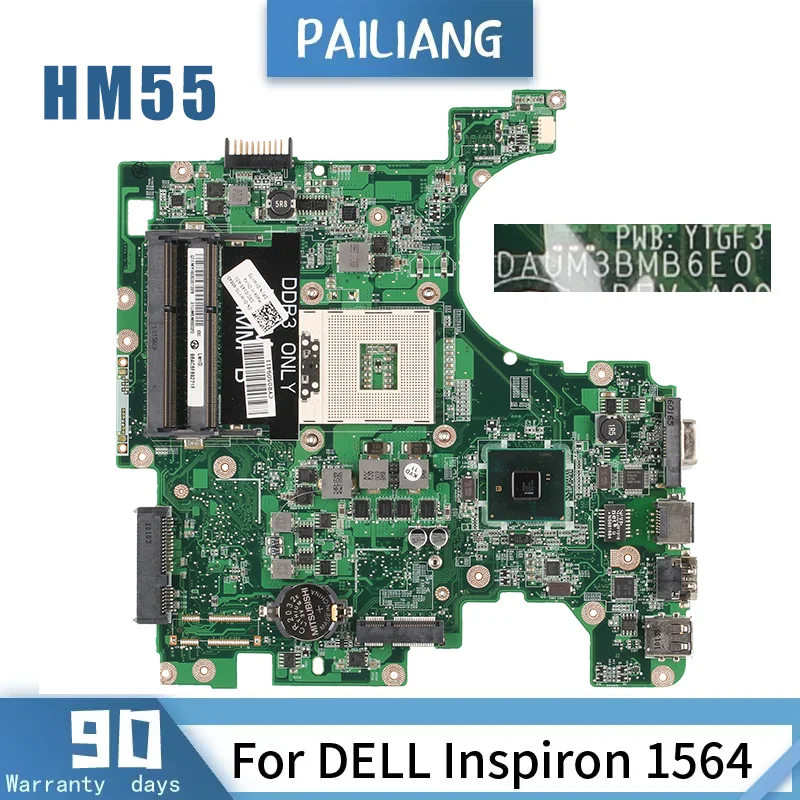 Материнская плата для ноутбука DELL Inspiron 1584, CN-0F4G6H 0YWY70 0F4G6H DAUM3BMB6E0 HM55, материнская плата для ноутбука, полностью протестирована