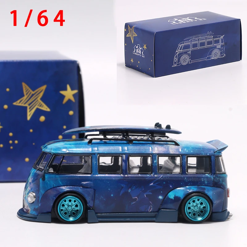 

Diecast 1/64 Size Liberty VW T1 Van Model Car Bread SUV Camper Alloy Car Model Toys for Boys Collection Display Hobby