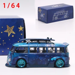 Diecast 1/64 Size Liberty VW T1 Van Model Car Bread SUV Camper Alloy Car Model Toys for Boys Collection Display Hobby