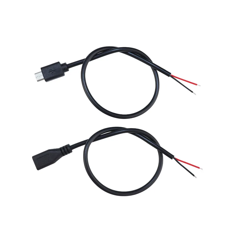 Picture 7: Micro USB 2.0 A Male Female Jack Cable 4 Pin 2 Pin Core Wire Data Charge Power Extension Cord Connector DIY for Android