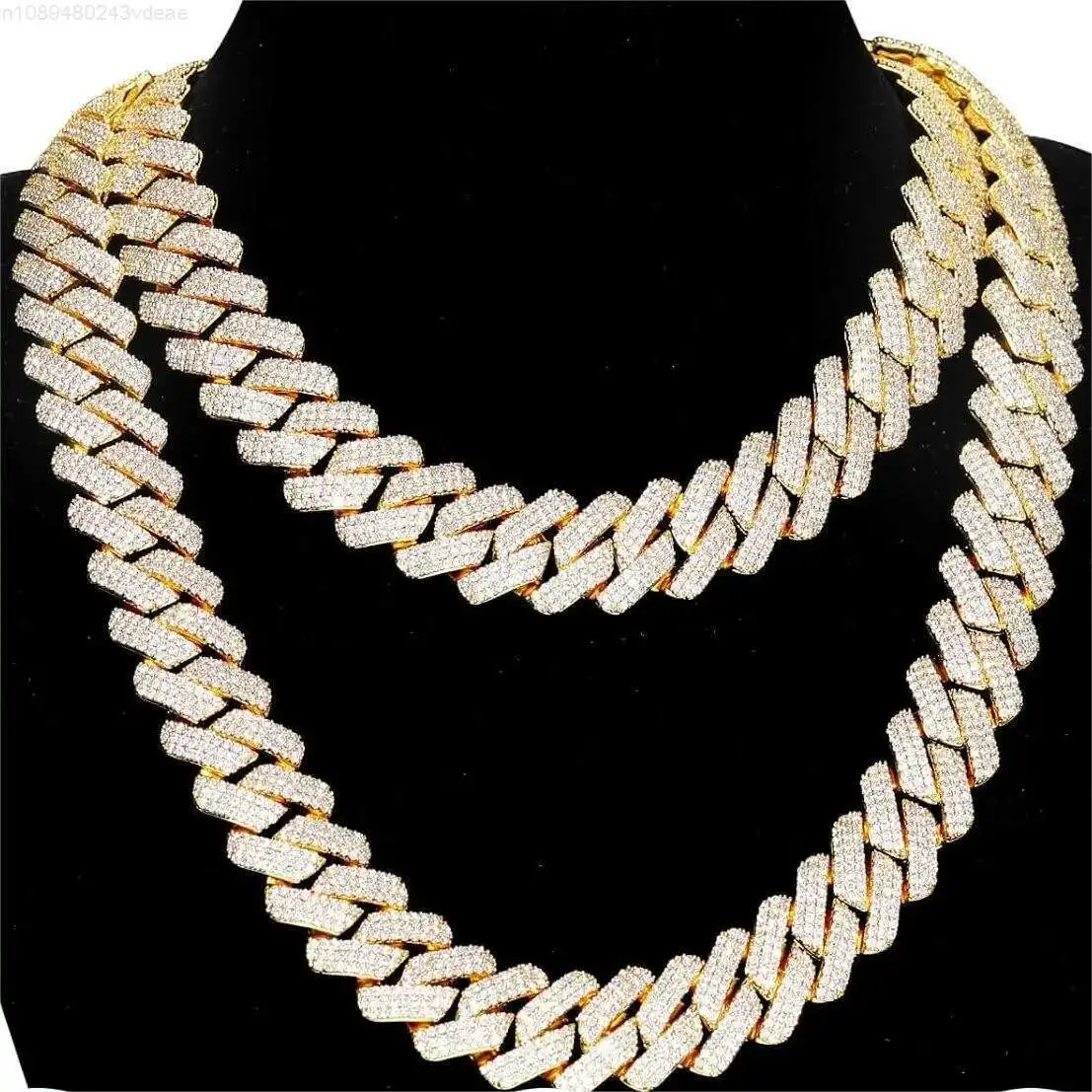 

Custom Iced Out Cuban Link Chain 925 Sterling Silver Gold Plated Pass Diamond Tester Moissanite Cuban Link Chain