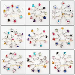 Fashion 20Pcs New Flower Heart Round Crown Teardrop Animal Butterfly Acrylic Dull Silver Plated Pendants With Clasp