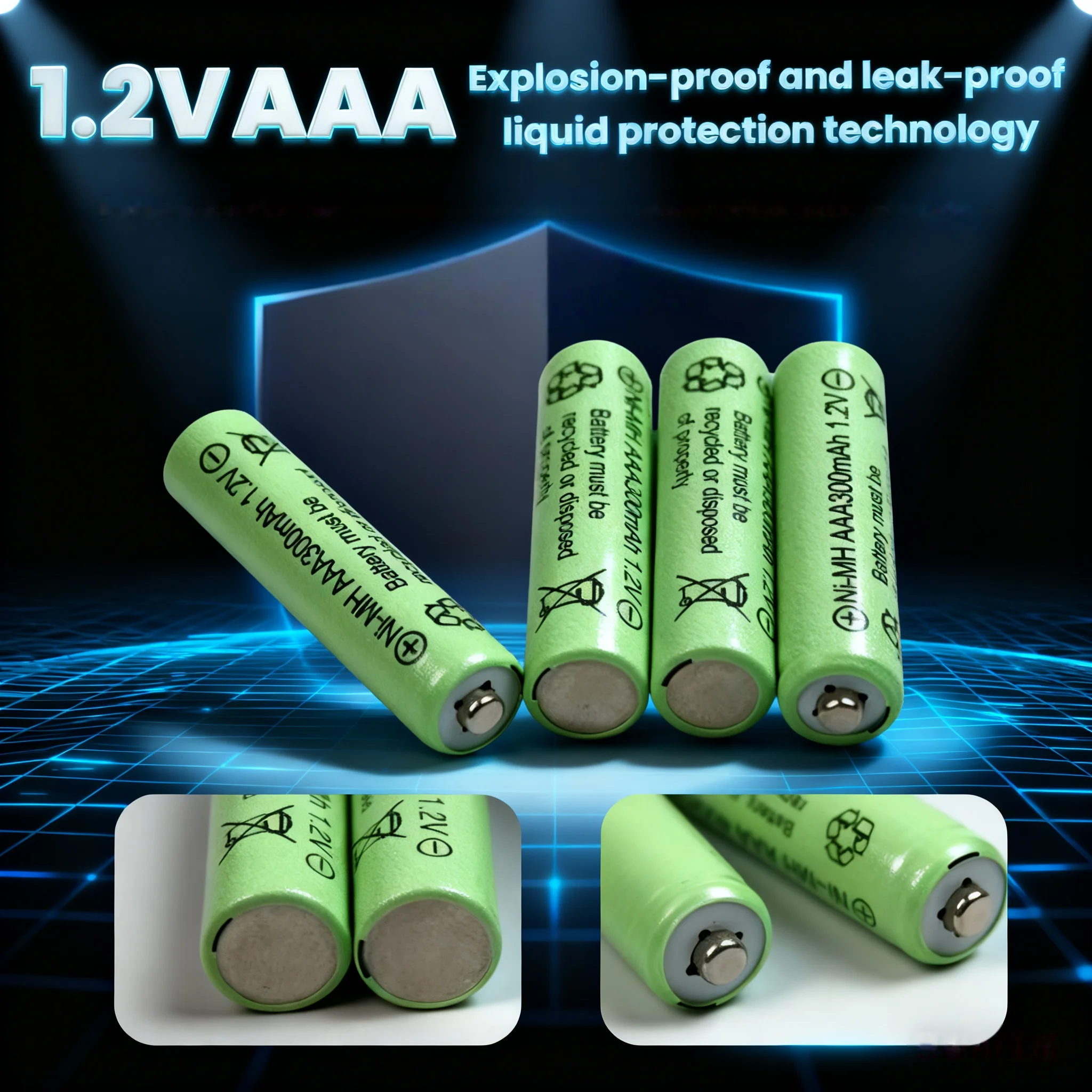 

AAA Ni-MH Rechargeable Batteries High Capacity 1.2V 3A for Remote Controls, Toys, Flashlights - Long Lasting Power