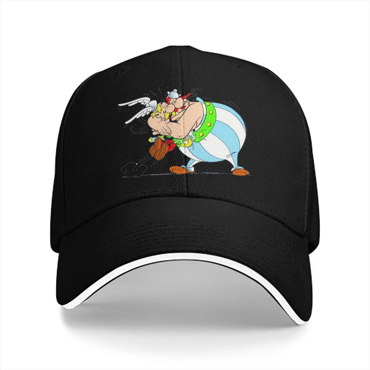 Washed Men's Baseball Cap Hug Trucker Snapback Caps Dad Hat Asterix and Obelix Golf Hats