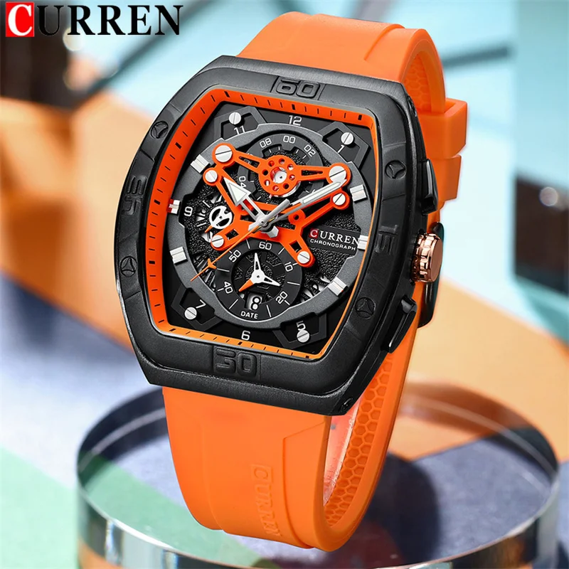 CURREN Man WristWatch Waterproof Chronograph Calendar Men Watch Military Top Brand Luxury Original Sport Male Clock Gift 8443