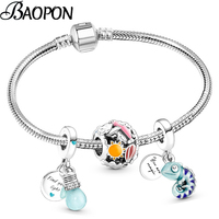 Silver Plated Chameleon Charm Bracelets 2022 New Beads Bracelet Bangles For Women Girlfriend Kids Jewelry Gift Special Offer