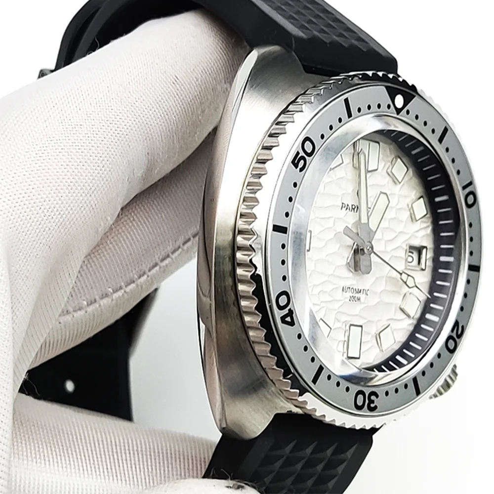 Men's Automatic Mechanical Watch, Water Resistant, Casual, Sport, Stainless Steel Case, Luminous Dial, 44mm, Sapphire Ceramic