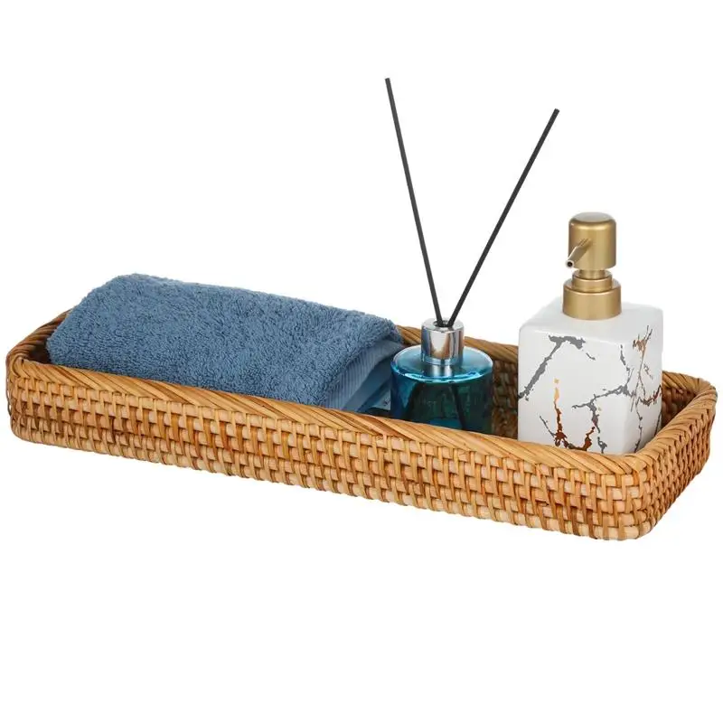 Rattan Bathroom Vanity Tray 16