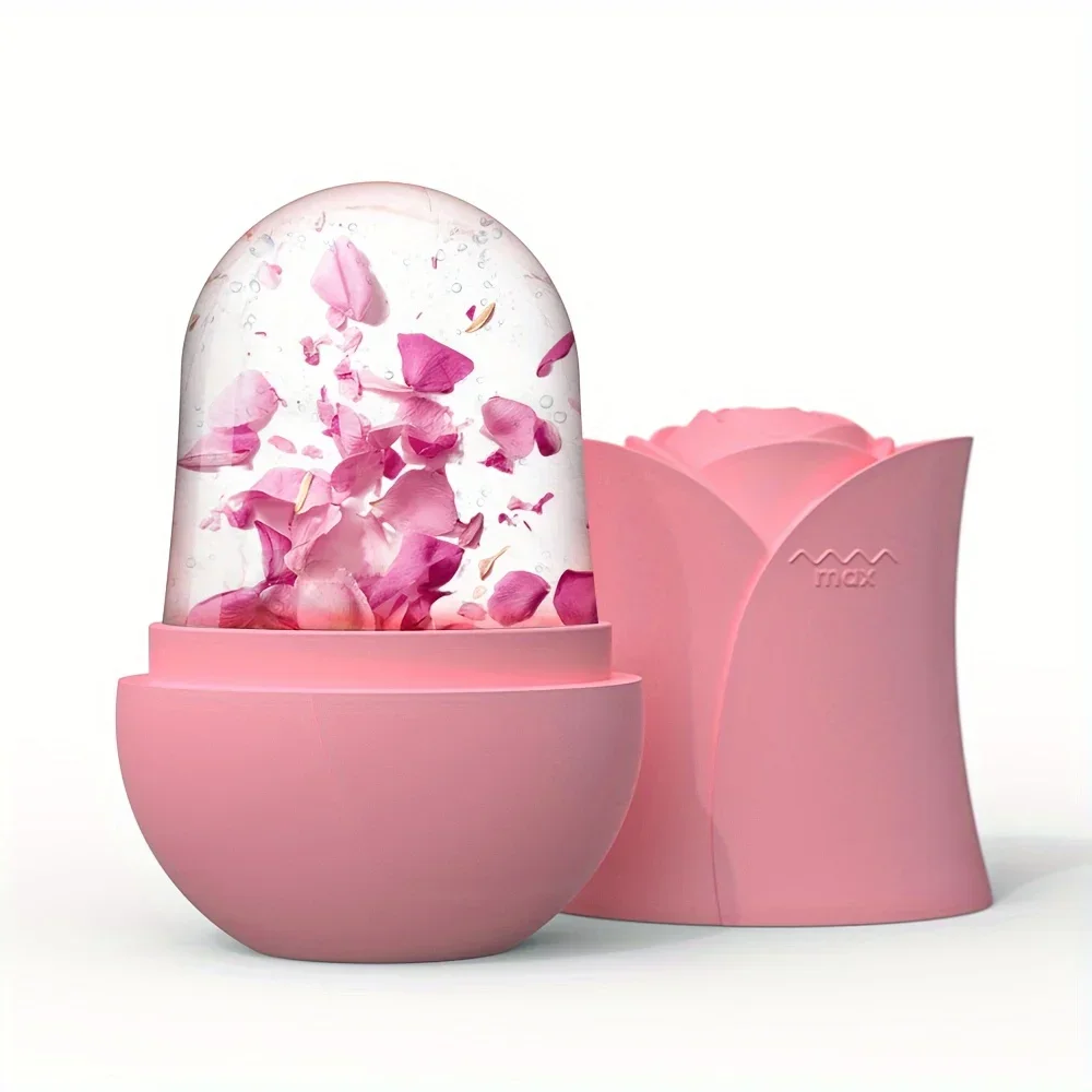 Ice Roller Massager for Face Eyes NeckNatural Skin Toning & Care Reusable Face Roller Silicone Mold for Cooling & Soothing Skin