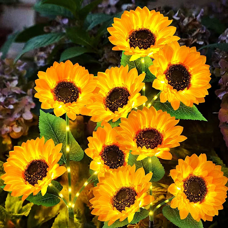 

Simulation Sunflower Solar LED Lawn Lamp 3 Heads 1 Head Flower Light Wedding Party Outdoor Patio Garden Courtyard Decoration