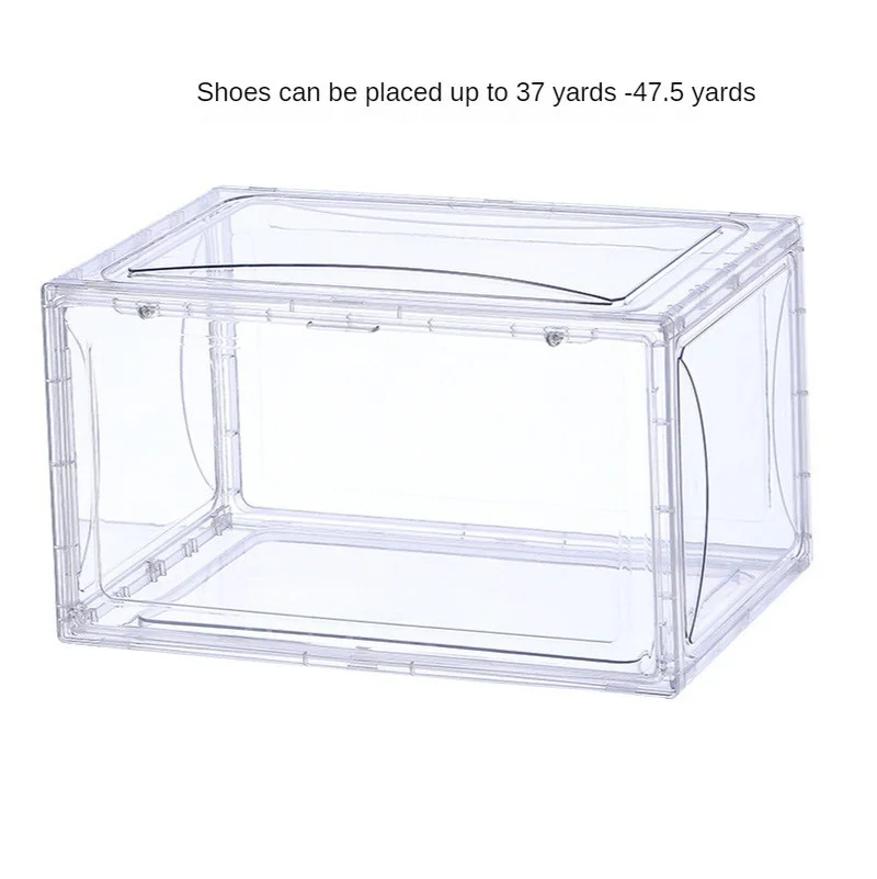 High Top Magnetic Home Basketball Shoe Box Moisture-Proof Dust-Proof Plastic Acrylic Clear Shoe Storage Box Shoe Cabinet