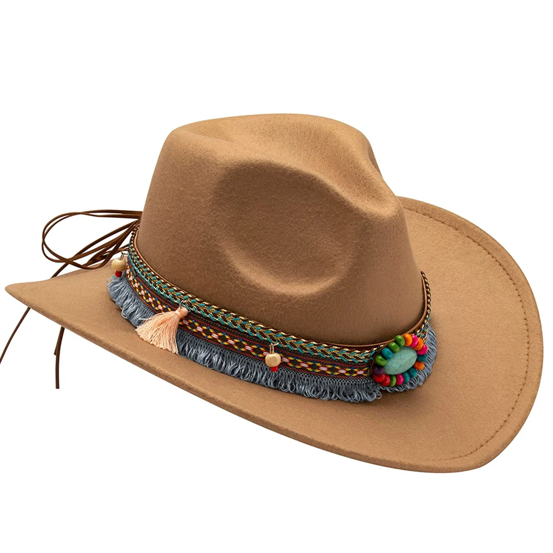 Unisex Western Cowboyhut aus Filz mit Quaste und Gürtel für Mädchen und Jungen, Cowboy-Accessoire für Kinder – Detail 9