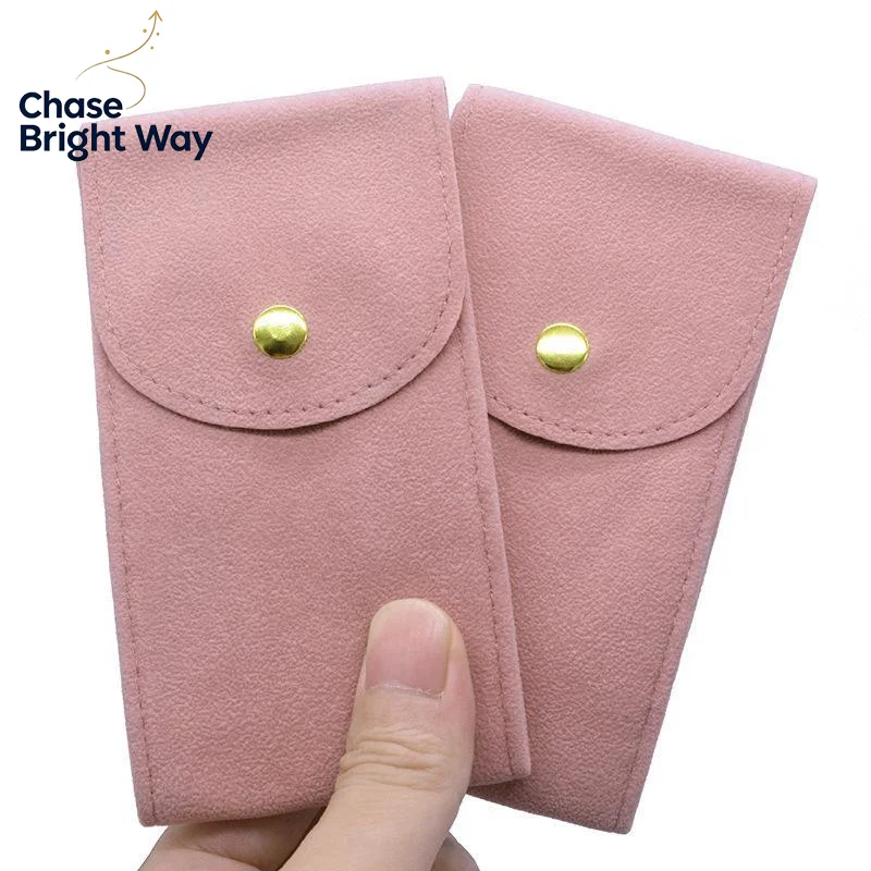 Velvet Watch Storage Bag Soft Scratch Proof Lining Snap Closure For Daily Travel Protection