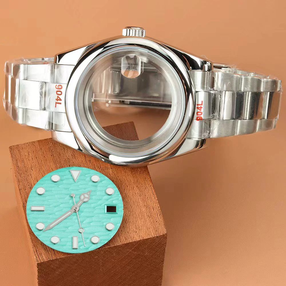 

With 28.5mm Water Wave Dial Hands 36/39mm Watch Case 316L Steel Oyster Bracelet For DATEJUST NH35 NH36 Movement Sapphire Glass