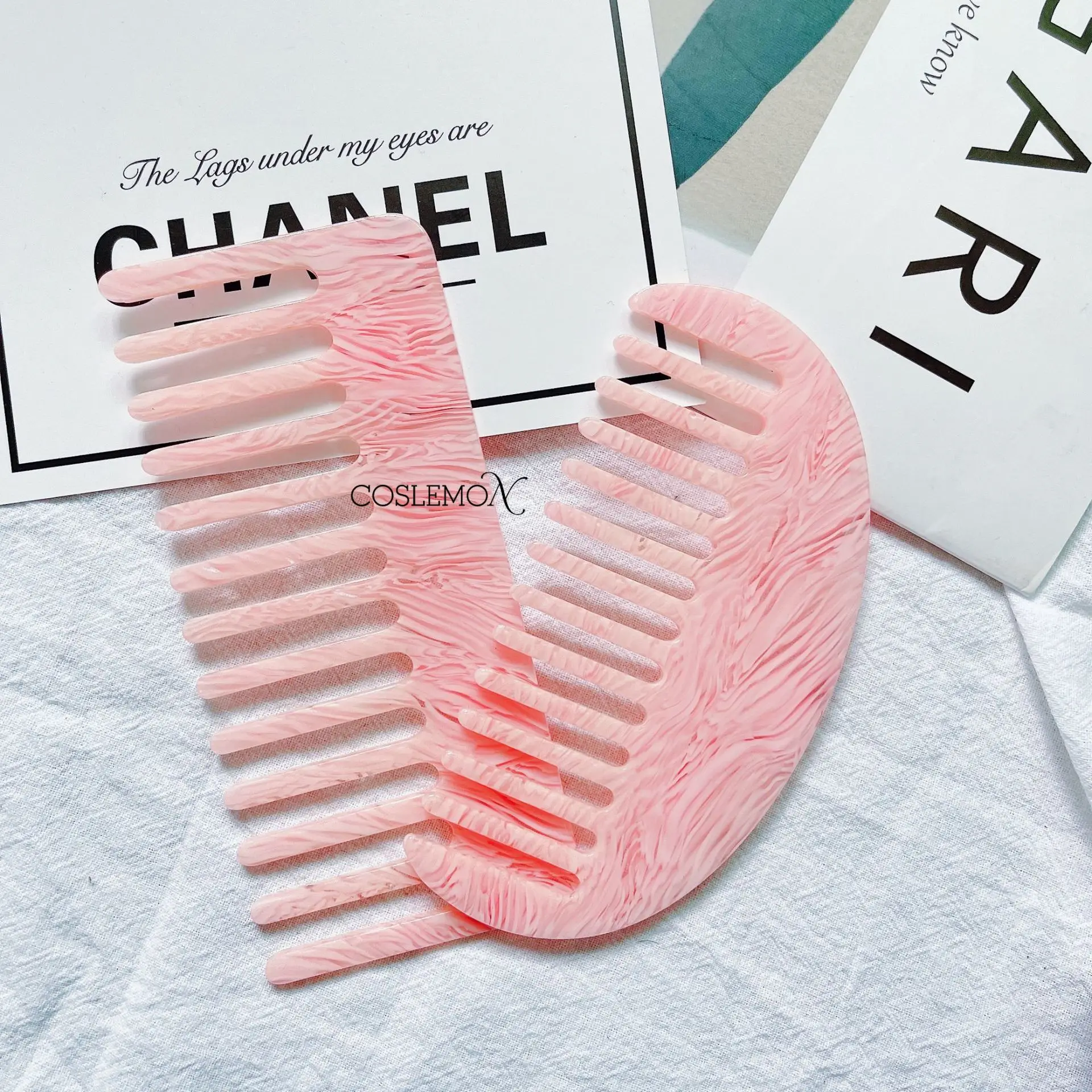 Cute Hair Comb Marble Pattern Big Wide Tooth Comb Simple Barber Accessories Hairdressing Hairbrush Female Anti-static Combs