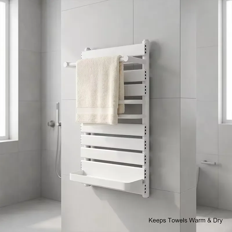 Electric Towel Warmer Rack Polished Stainless Steel Bathroom Heating Rail Corrosion Resistant High Thermal Conductivity Daily