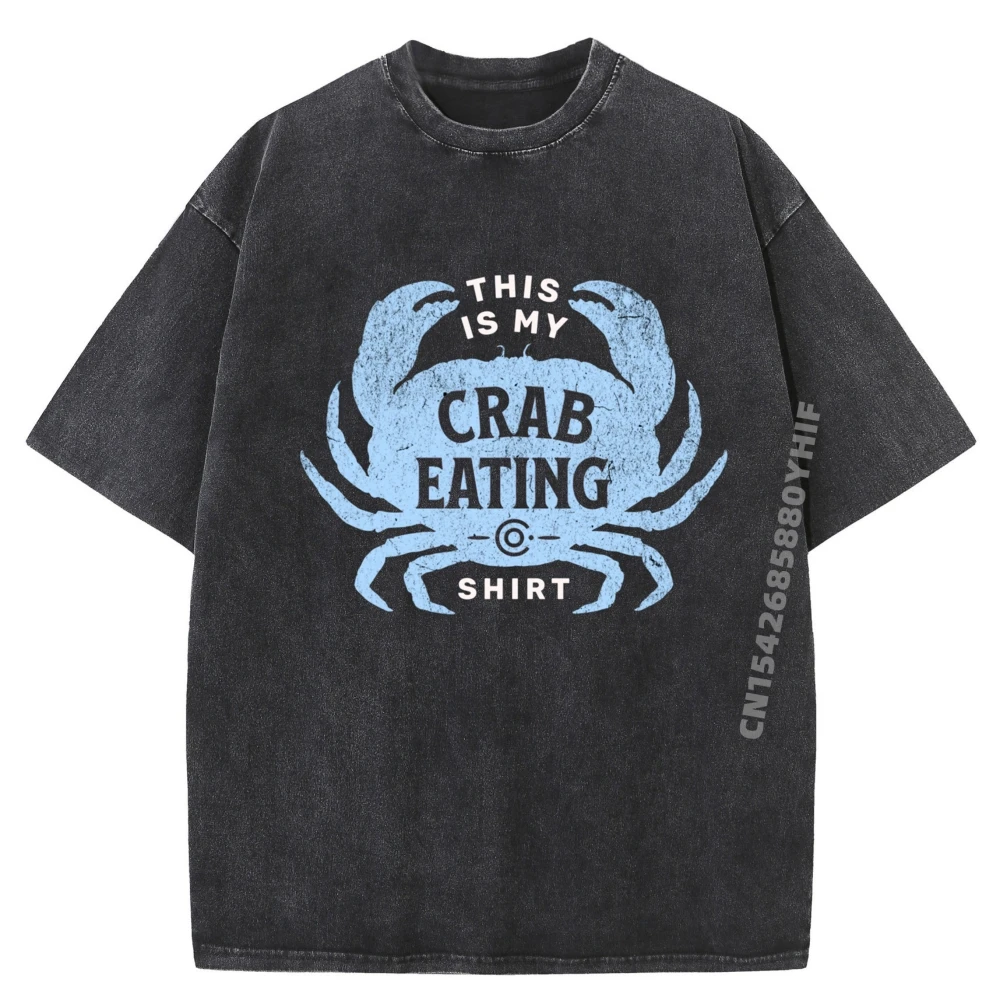 

Mens Graphic Tees Funny Crab Leg Eating This Is My Blue Luxury Designer Mens Washed Camiseta Vintage Style