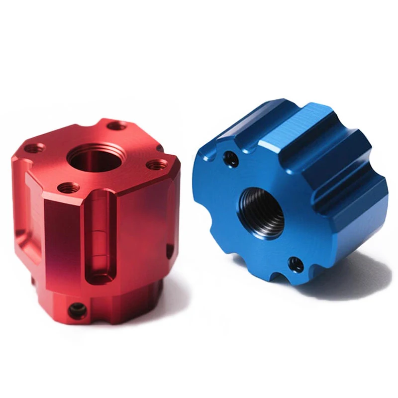 Rapid Prototype Machining Service Cnc Parts Precision Anodized Color Aluminum Alloy Connector Nut
