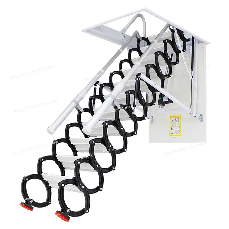 Attic electric telescopic staircase aluminum alloy household folding ladder lifting hidden multi-functional stretching ladder