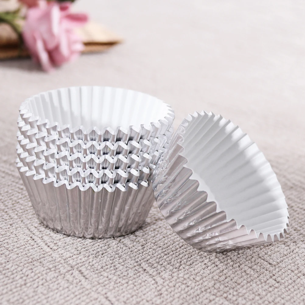 

200 Pcs Cake Tray Cupcake Foil Liners Cases Wrapper Mei Niang Baking Cups for
