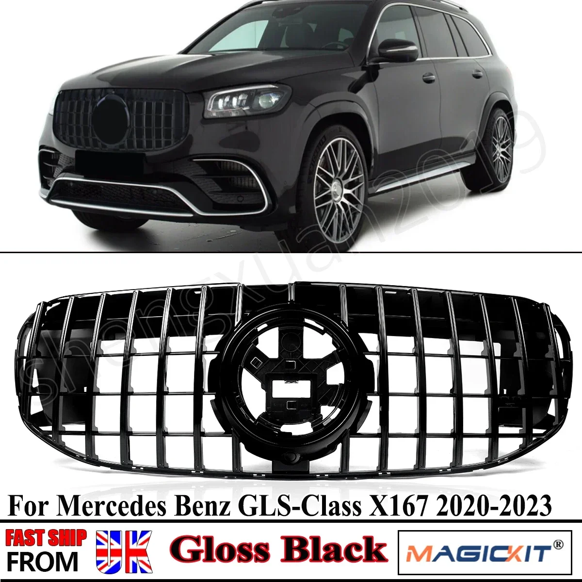 

Решетка для автомобиля Mercedes Benz, для Mercedes Benz X167 GLS450 GLS580 2020-2022 глянцевая черная