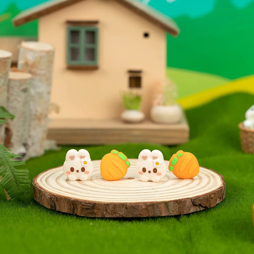 4 قطعة لطيف الكرتون سيليكون الإبهام قبضة قبعات متوافق مع نينتندو سويتش OLED/سويتش لايت/سويتش جويستيك الغطاء الواقي