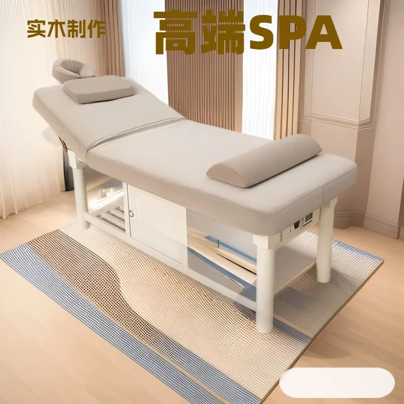 Solid wood electric latex beauty bed, special massage and massage treatment bed for beauty salons