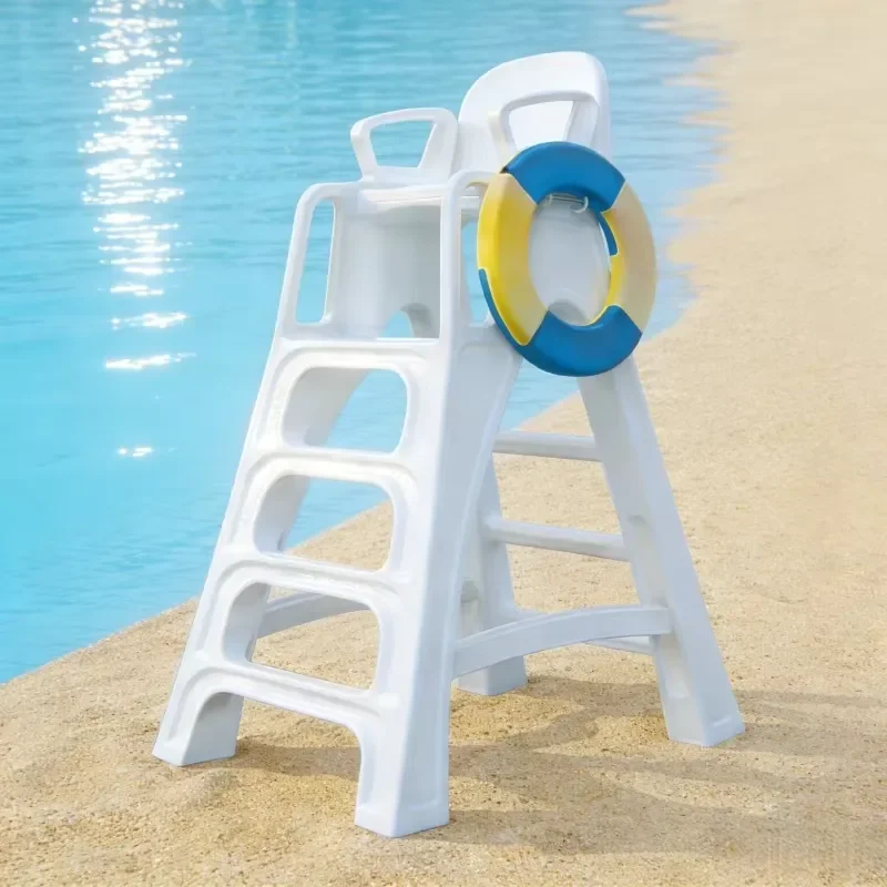 High Platform Swimming Pool Lifeguard Chair with Ladder UV Protection ABS Frame Anti Slip Safety Equipment for Family Pools