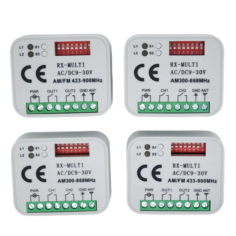 

Factory 2-channel garage door remote control receiver 433 868MHz RX multi frequency 300-900MHz AC/DC 9-30V receiver