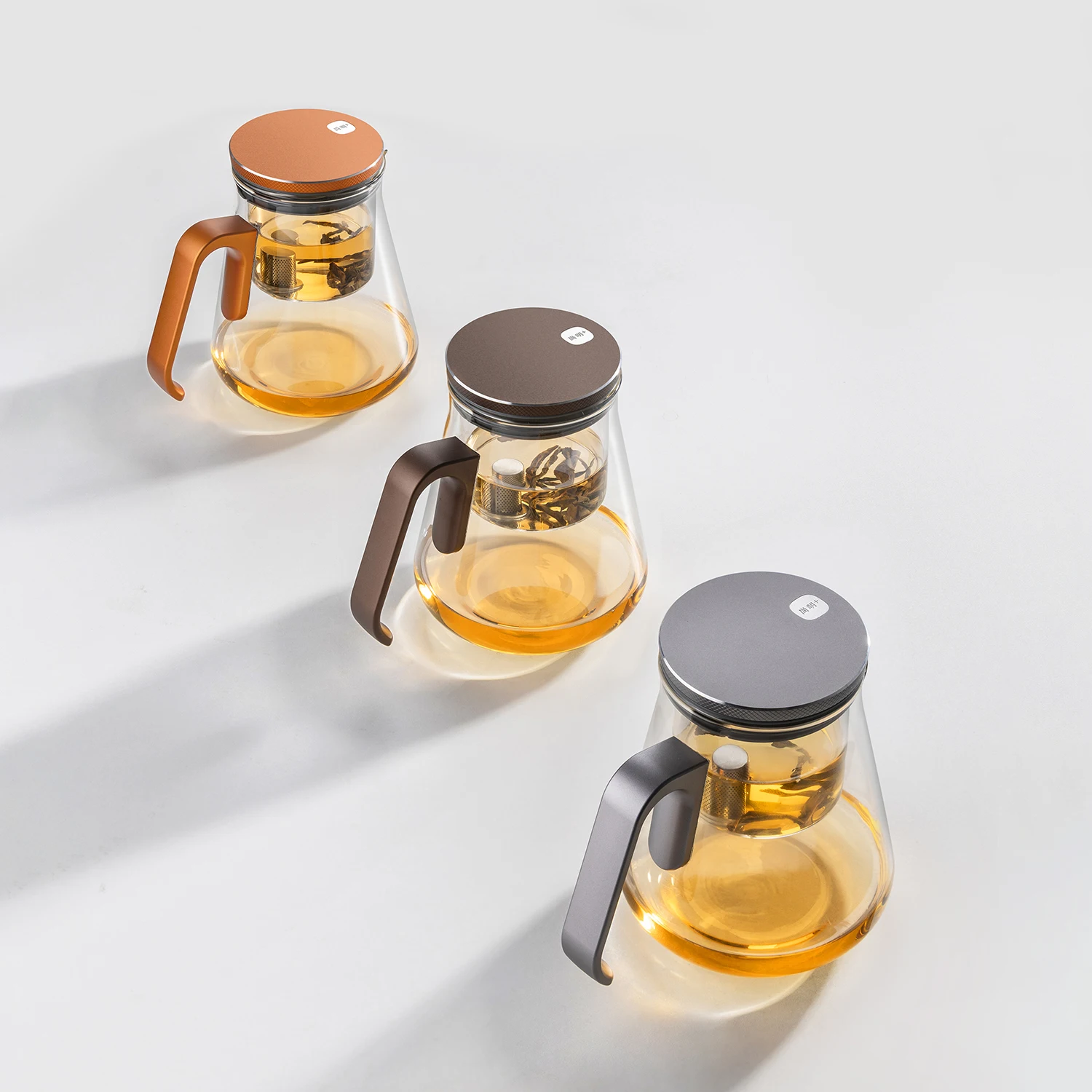 Bonston Heat-Resistant Borosilicate Glass Teapot 800ml，aluminum alloy handle