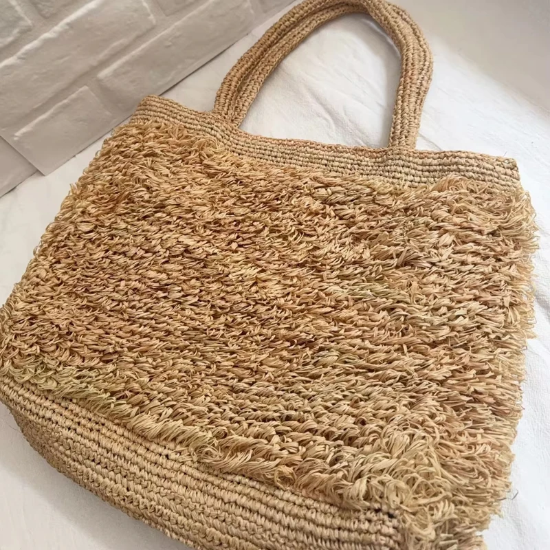 Raffia Hand-crocheted Shoulder - Crochet Bag Raffia ulasan dan harga