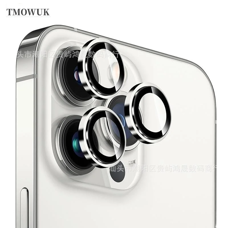 For iPhone 16 15 14 Pro Max Plus 13 1211 Pro Max Mini Metal Camera Lens Protector  Protective Film Tempered Glass Full Cover