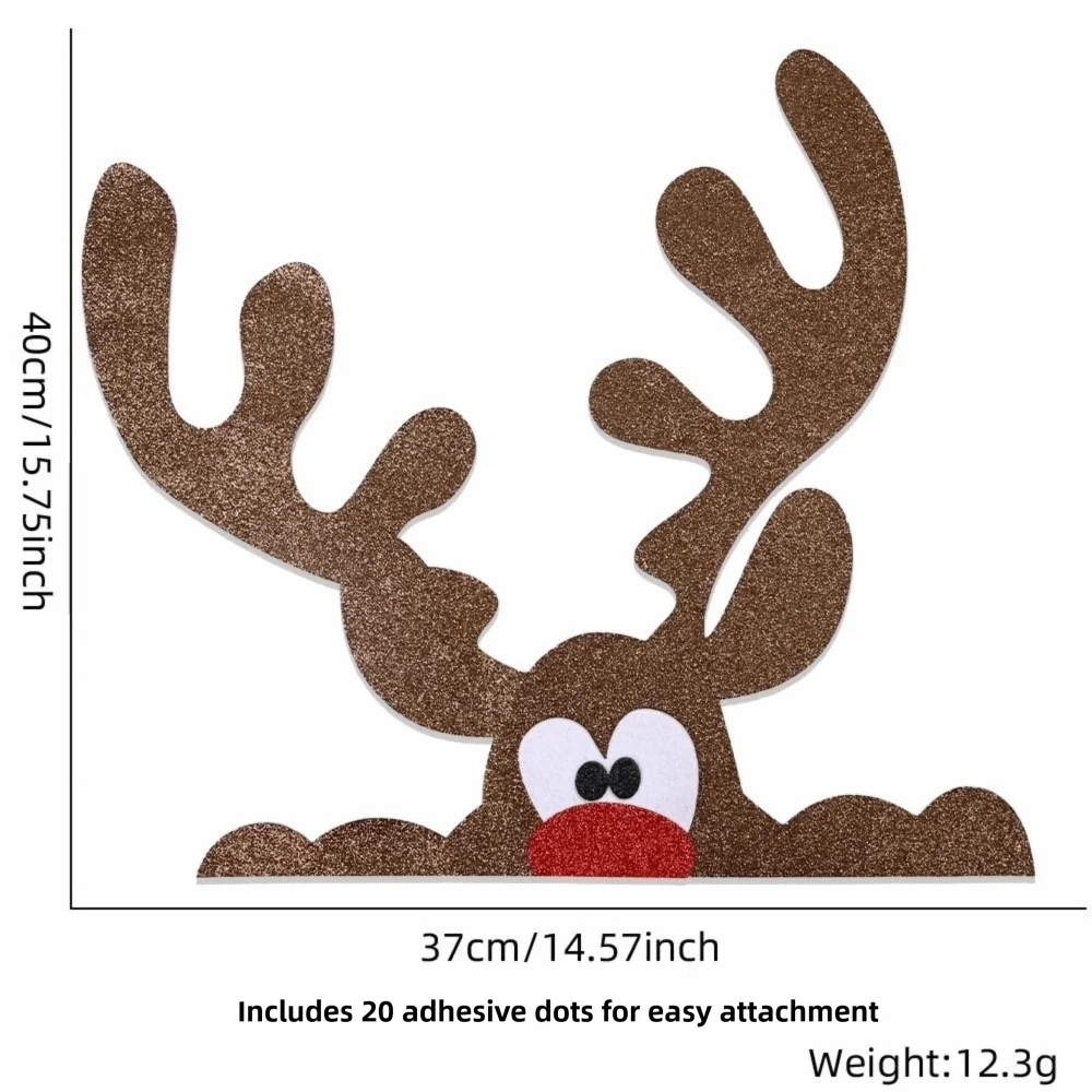 Large Christmas Window Stickers Snowman Reindeer Santa Cute Christmas Door Stickers Christmas Door Decorations