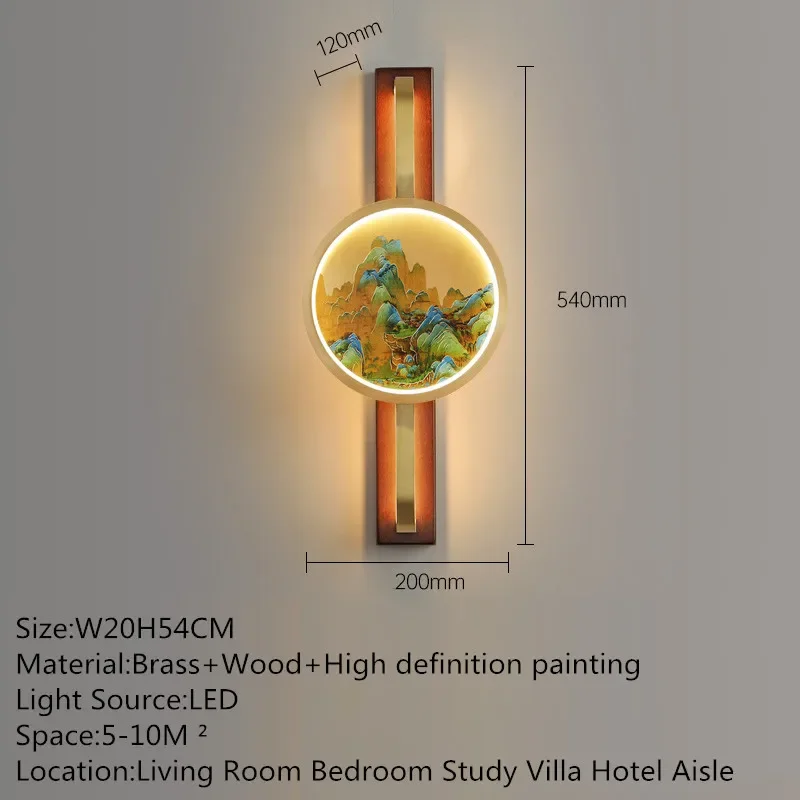TEMAR  Contemporary Brass Wall Lamp Chinese Style Creativity LED Living Room Bedroom Study Room Hotel Villa  Aisle Wall Fitting image 2