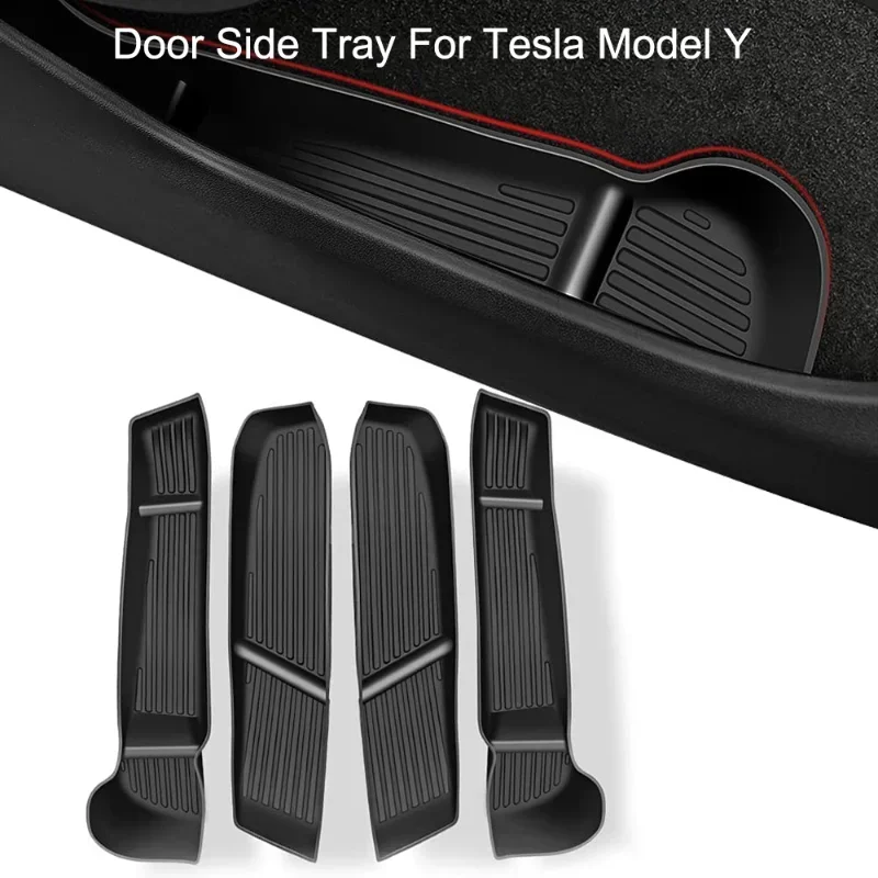 For Tesla Model 3 Y Door Storage Box  Side Door Handle Armrest Tray Organizer Umbrella Trash Can Foldable Washable Tidying