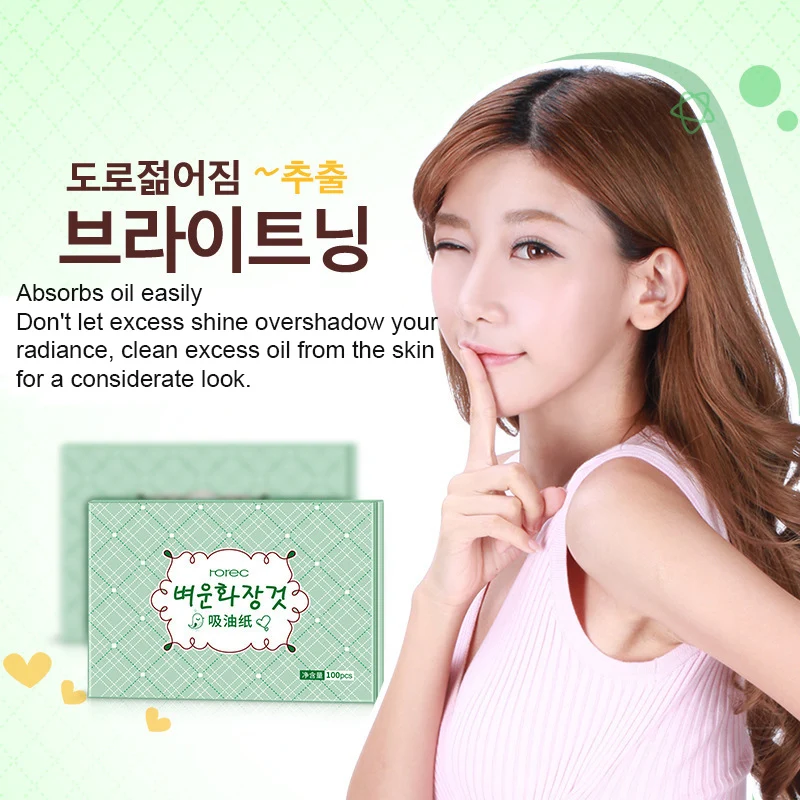100 Tờ/Gói Trà Xanh Tinh Dầu Xông Mặt Làm Mờ Tờ Giấy Rửa Mặt Kiểm Soát Dầu Giấy Thấm Làm Đẹp Dụng Cụ Trang Điểm