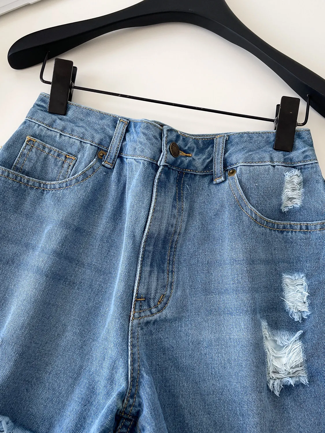 Women's Blue Knee Length Denim Shorts Vintage 2000s Y2k Gyaru A-Line Jeans Shorts Ripped Cowboy Pants Shorts Summer Clothes 2026