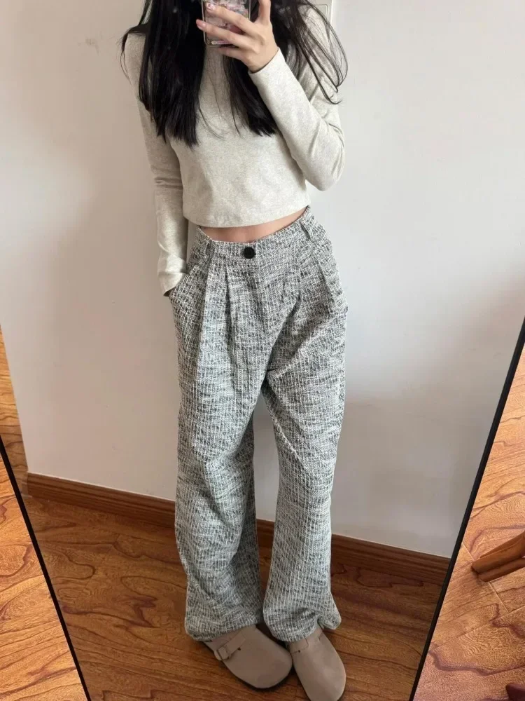 HOUZHOU Vintage Korean Fashion Baggy Pants Woman Harajuku Y2k Trousers Oversized Japanese Style Casual Slacks Autunm Wide Leg