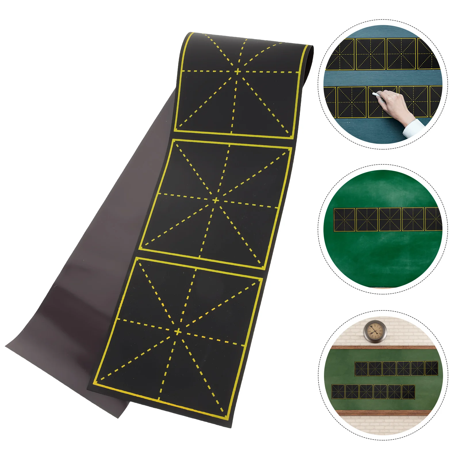 

2 Magnetic Blackboard Strips with Grid Pattern for Teaching Drawing Writing Erasable Message Board Blackboard Message Board