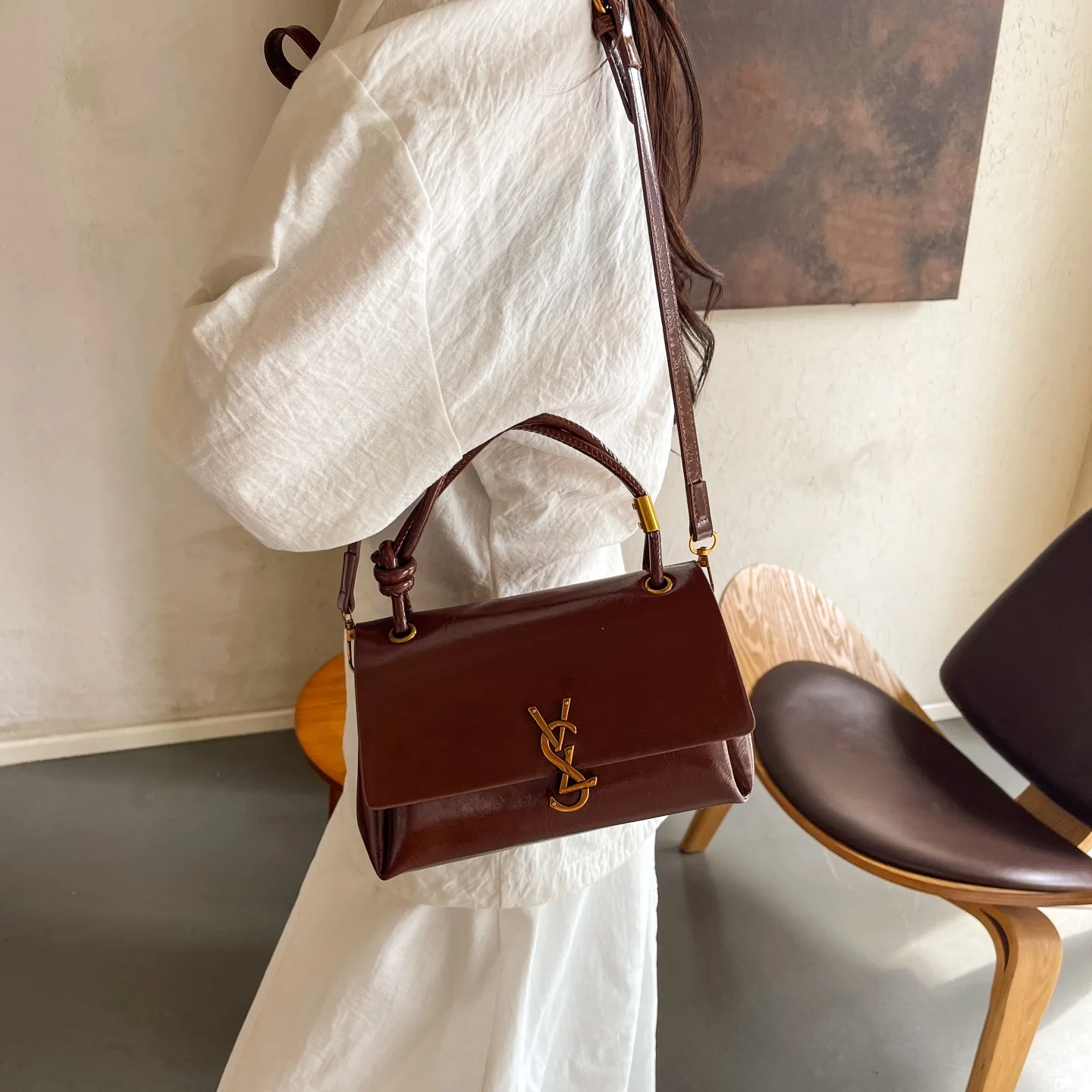 Nuevos bolsos de moda para mujer, bolsos oblicuos Retro de moda, bolsos versátiles de gran capacidad de alta textura