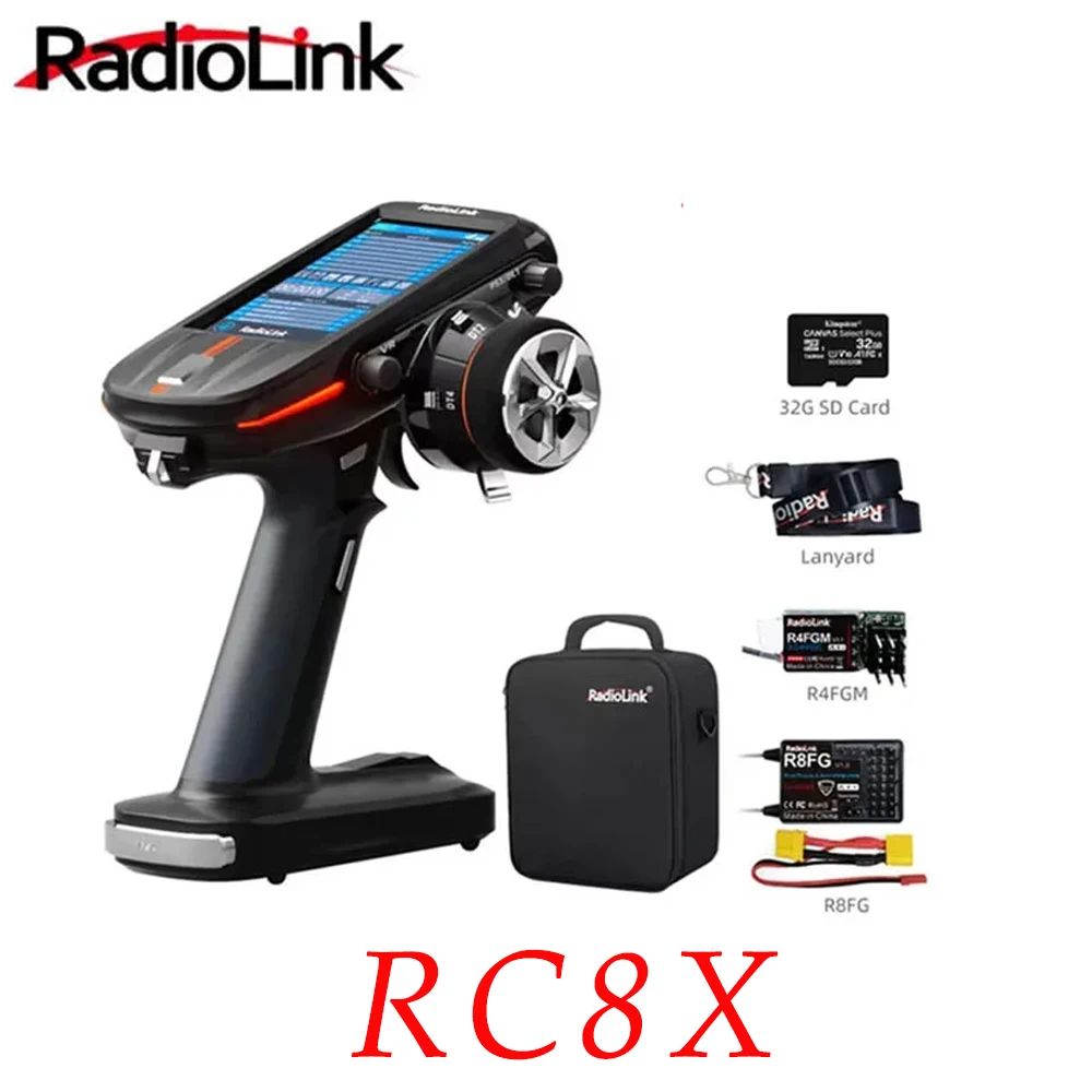 

RC8X 2.4G 8CH 4.3inch LCD Touch Screen Transmitter Compatible with TBS CRSF R8FG R4FGM Receiver for RC Car Boat Robot Radiolink