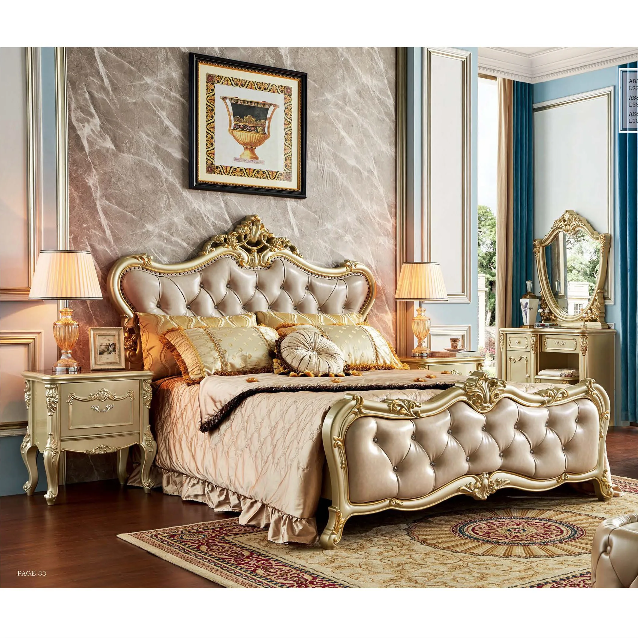 

For Modern Italian King Size Bed Bedroom Furniture Set Wooden Wholesale Upholstered Bed Modern Design