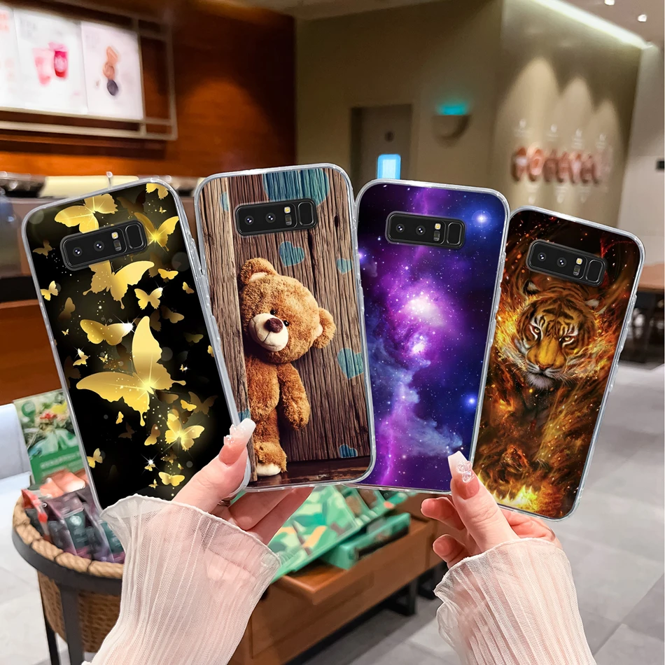 삼성 갤럭시 노트 8 9 20 전화 케이스 크리 에이 티브 소프트 TPU 실리콘 클리어 안티 드롭 뒷면 커버 삼성 Note8 Note9 Note20